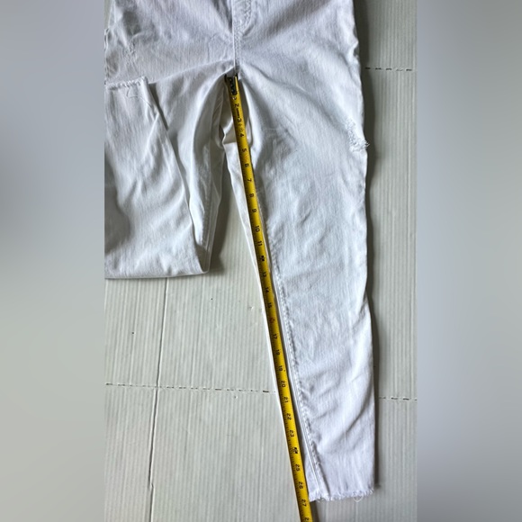 SPANX Women's‎ distressed white ankle skinny jeans jeggings sz L 20229R Pull On - Picture 9 of 11